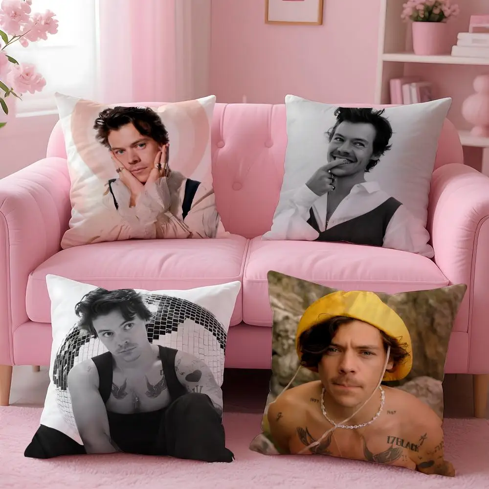 Singer Harry Styles Cushion Cover Cushion Cover Set 4Pcs 50x50 45x45 40x40 Pillowcase Decorative Sofa Home Decor