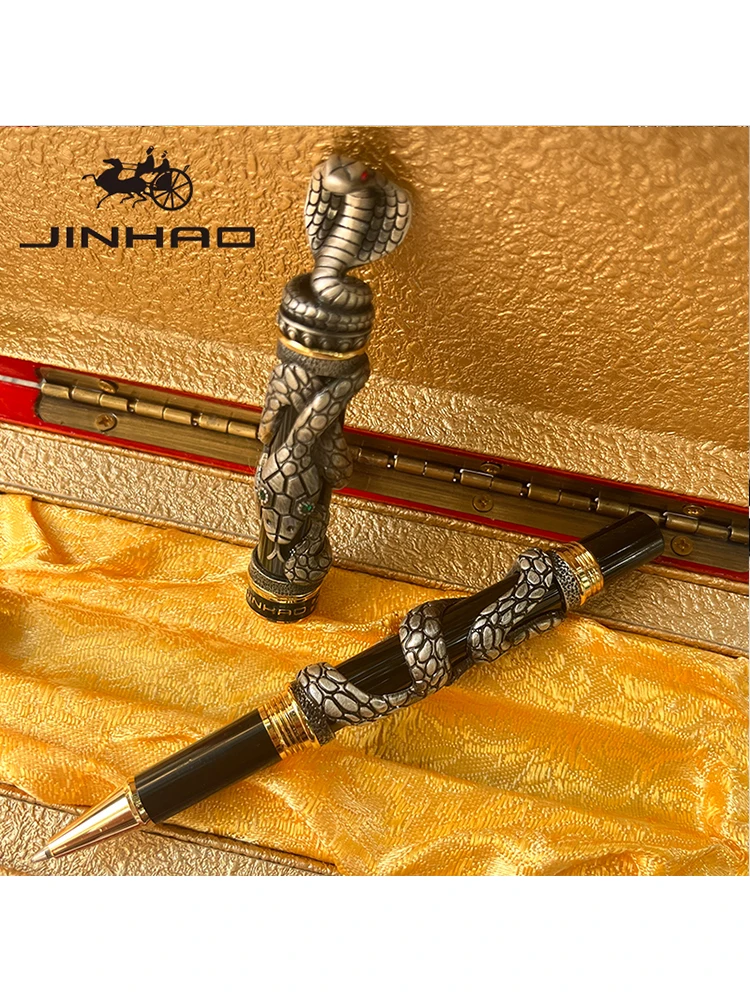 

1 шт., ручка-роллер Jinhao Snake Cobra, ручка с трехмерным узором, коллекция - золото/серебро/античное серебро