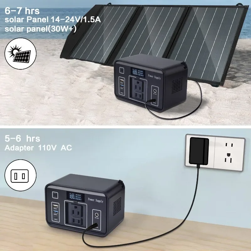 88.8Wh przenośna elektrownia 220V/110V generator słoneczny zewnętrzny awaryjny mobilny power bank 24000mAh LiFePO4 na kemping na świeżym powietrzu