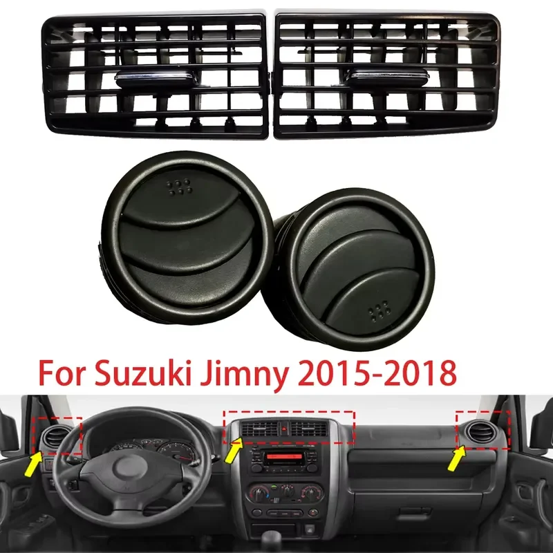 2PCS Car Air Vent Grille Diffuser for Suzuki Jimny 2015-2018 Front Dashboard AC Outlet Trim Interior Accessories Decoration