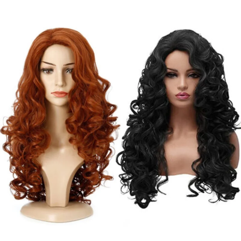 

Womens long curly wavy hair wigs ladies fashion nature party cosplay full wig L