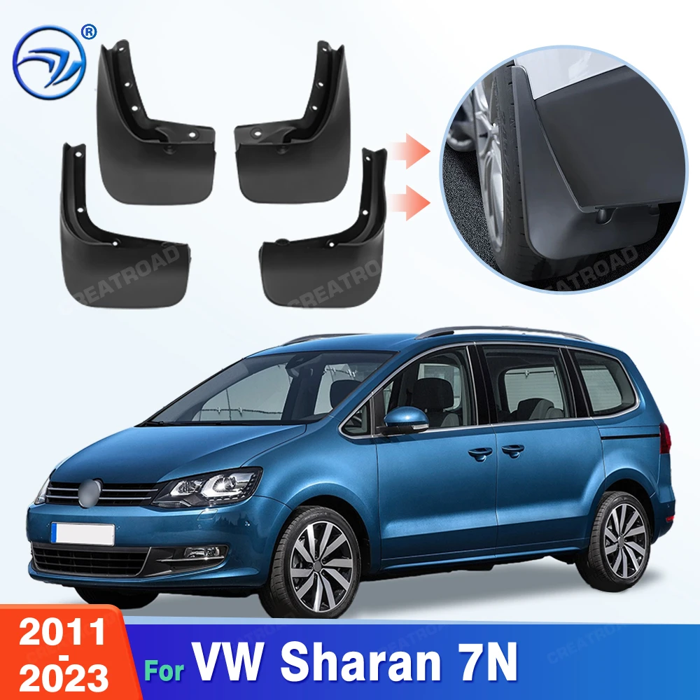 Custom Fit 4PCS Mud Flaps for Volkswagen VW Sharan 7N 2011-2023 No Drilling Splash Guards Mudguards Car Fender Accessories
