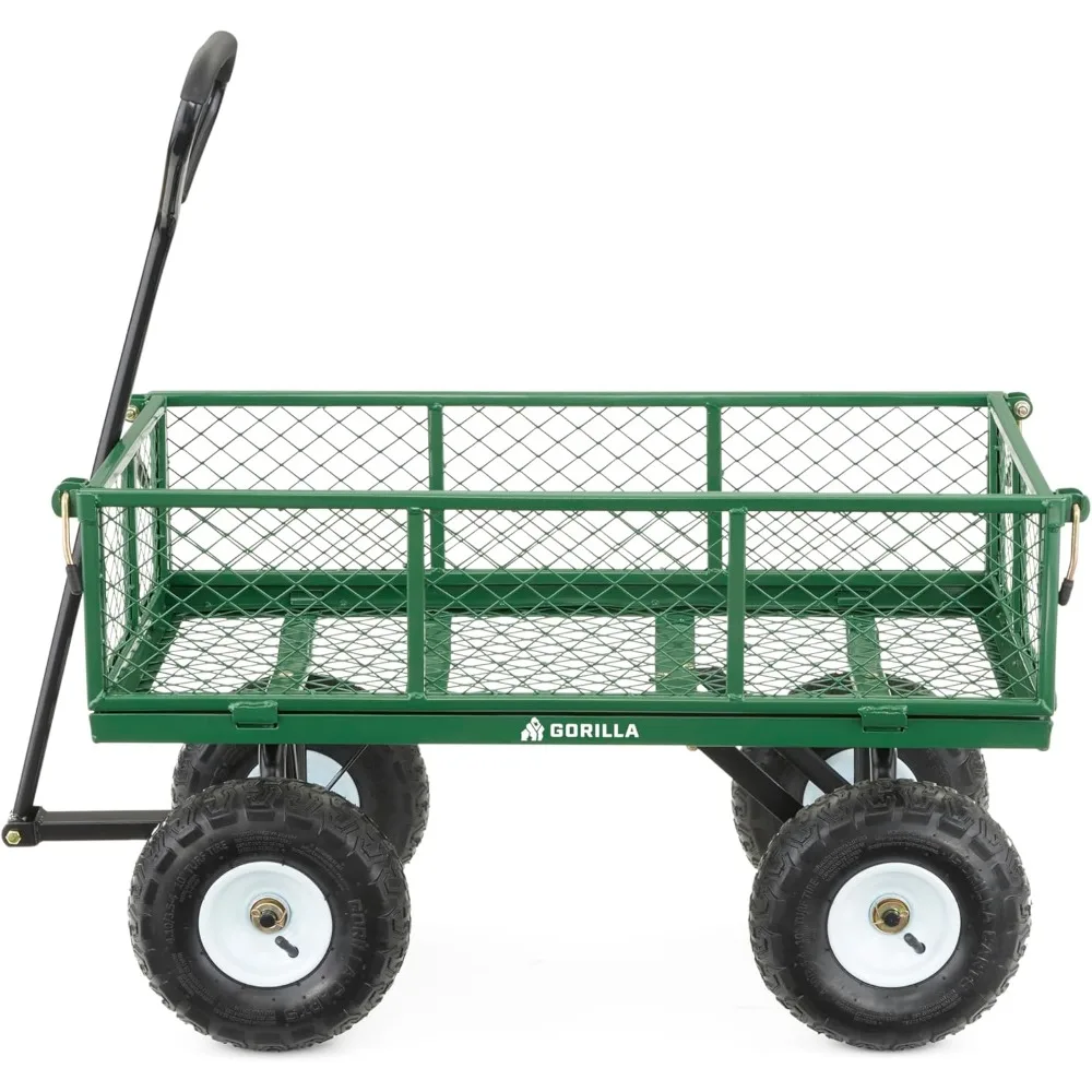 

Тележки GOR400-COM Стальная садовая тележка, съемные боковые части со стальной сеткой, 3 куб. фута, емкость 400 фунтов, зеленый