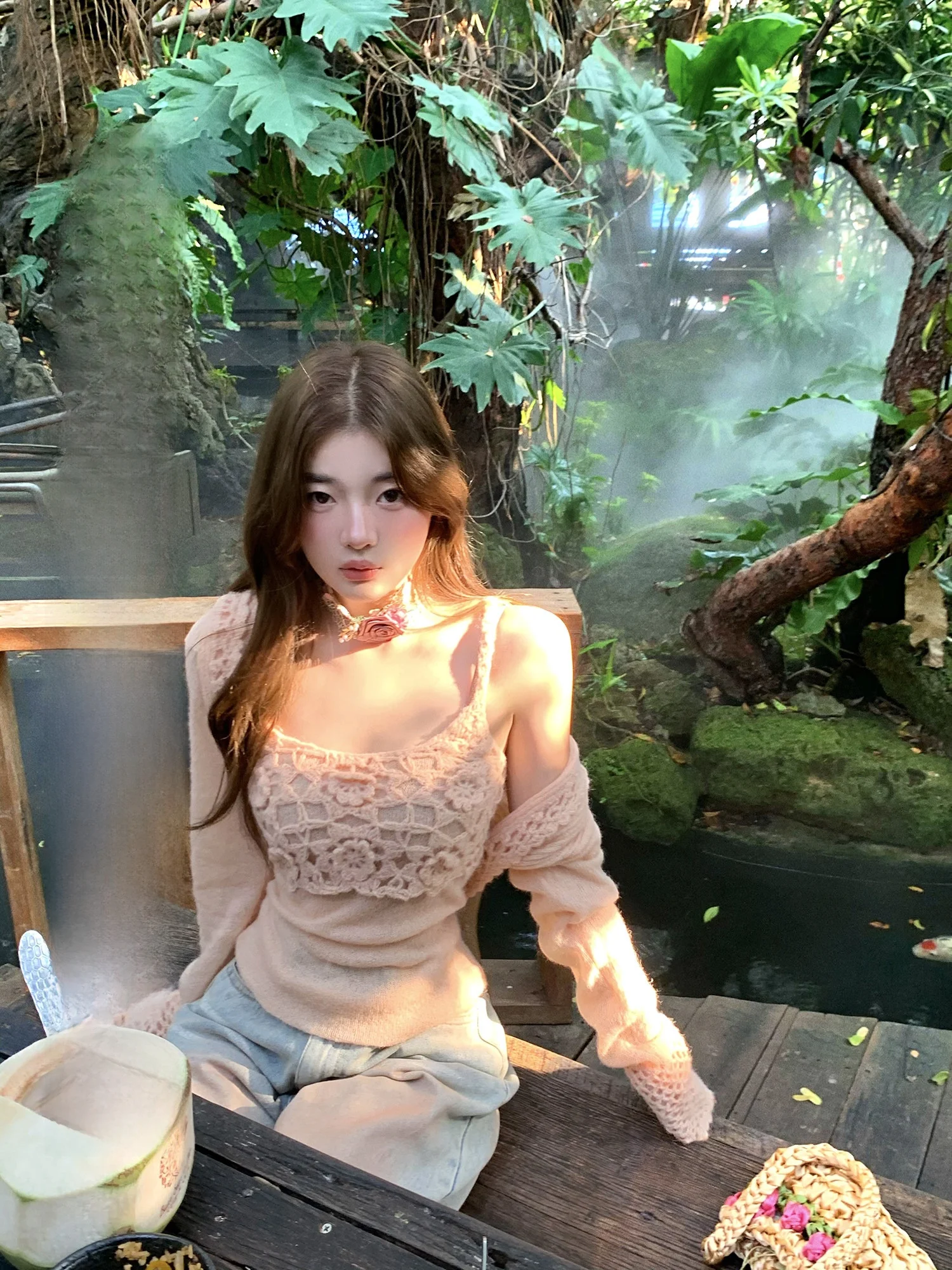 

2toyoung Bangkok Flower op Women's Knitted Woolen Open Cardigan Ne Hanging Outerwear Top for Autumn Faion Commute Sle