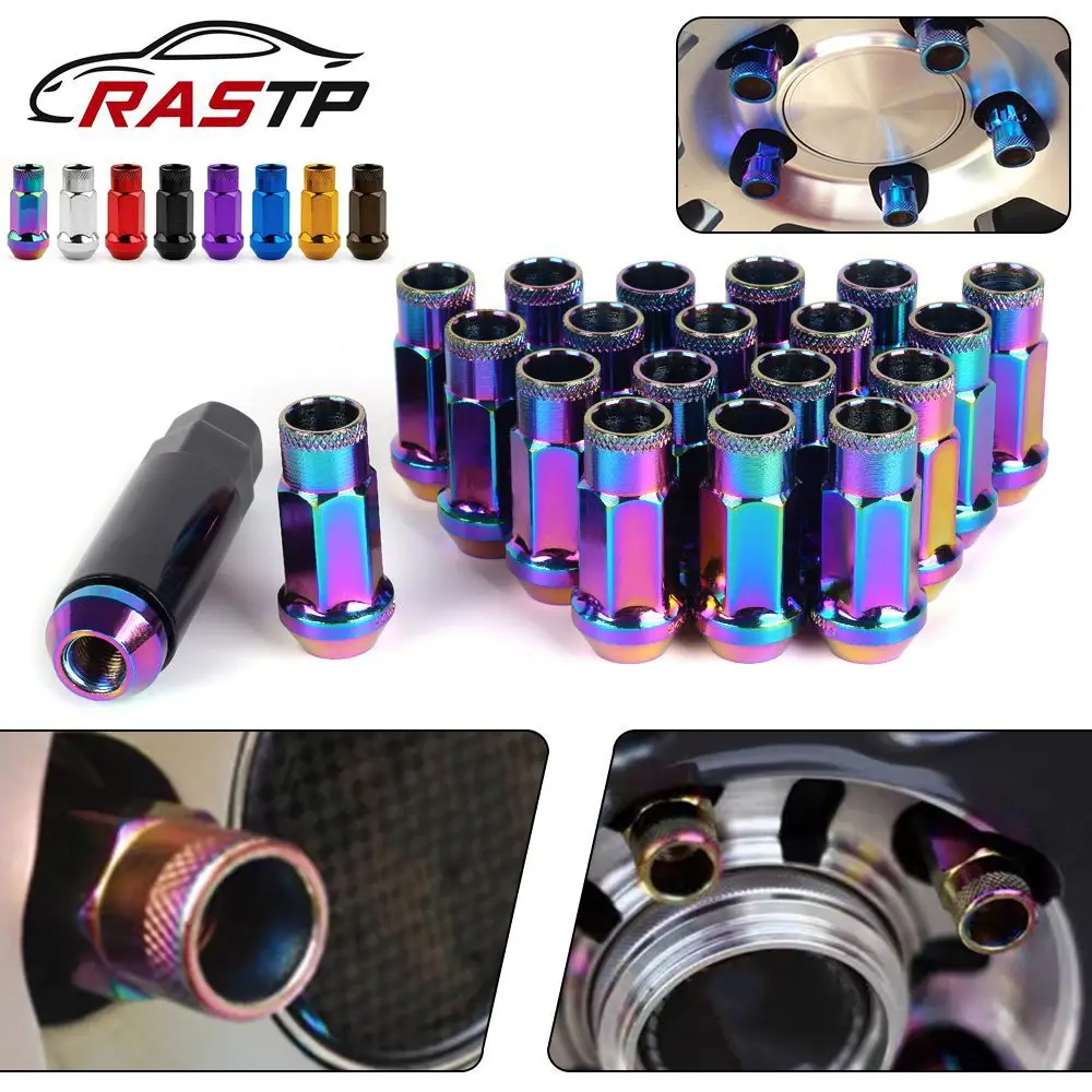 

20Pcs Screws Wheel Hub Nuts Hexagonal Lightweight Racing Tire Nuts M12x1.5/1.25 Wheel Lug Nuts Car Modification Accessories LN03