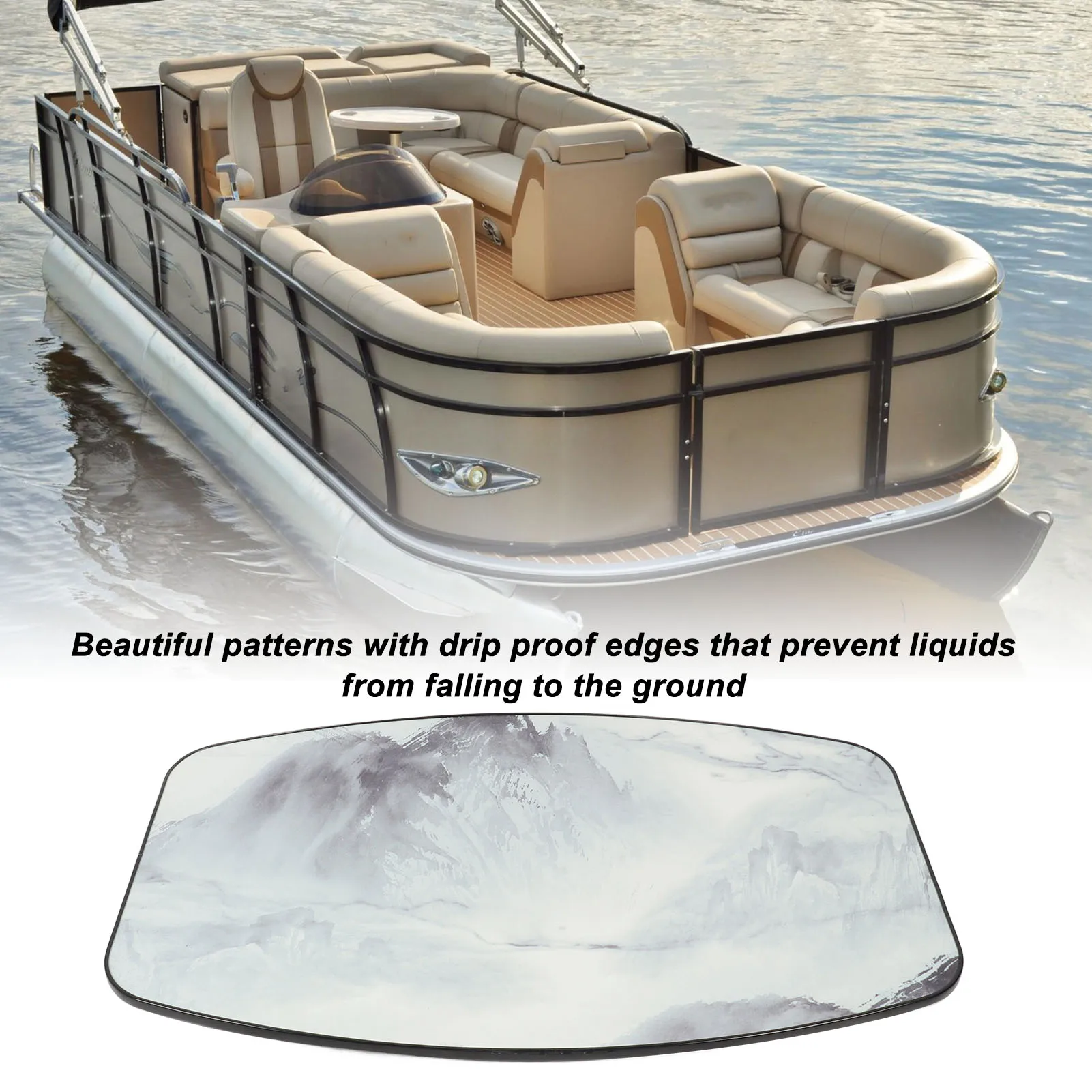 RV مستطيلة سطح الطاولة 24x15.2 بوصة خشب متين طاولة طعام لوحة سطح المكتب ل RV تخييم سطح السفينة شرفة عائمة #1