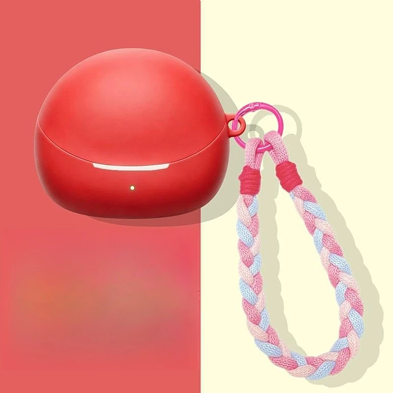 Cute Solid Color Earphone Case For Huawei FreeClip 2S / FreeClip 2 Collector Edition Soft Silicone Protective Cover Lanyard case