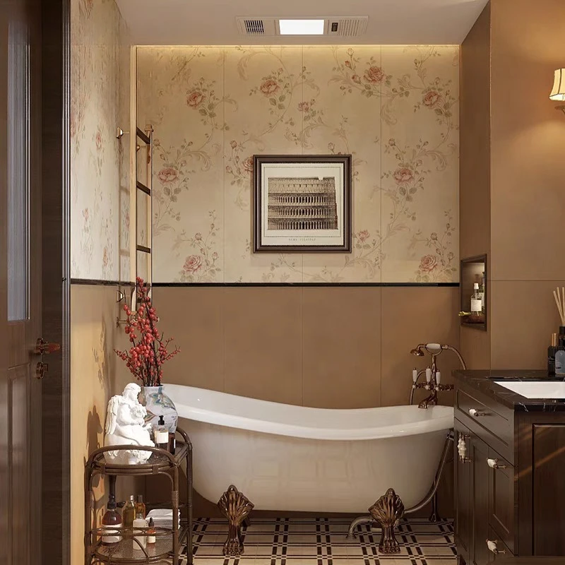 Retro Romantic Rose Brick 400x1200 Bathroom Tile Kitchen Balcony Bathroom