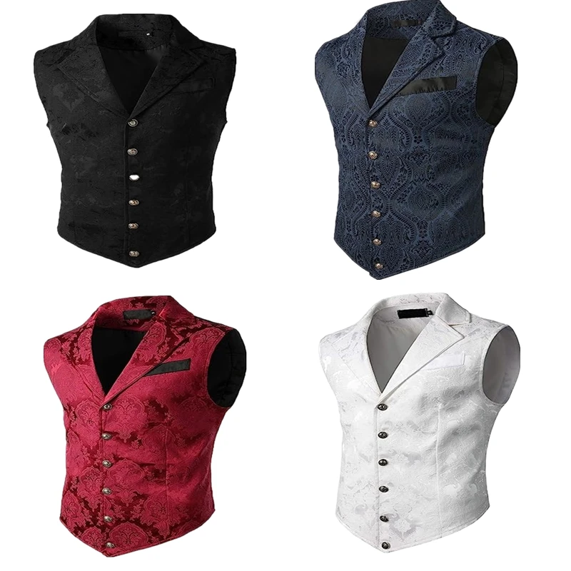 1920S popular men's business retro vest fashion British tank top casual clothing medieval slim fit vest holiday dress  outerwear