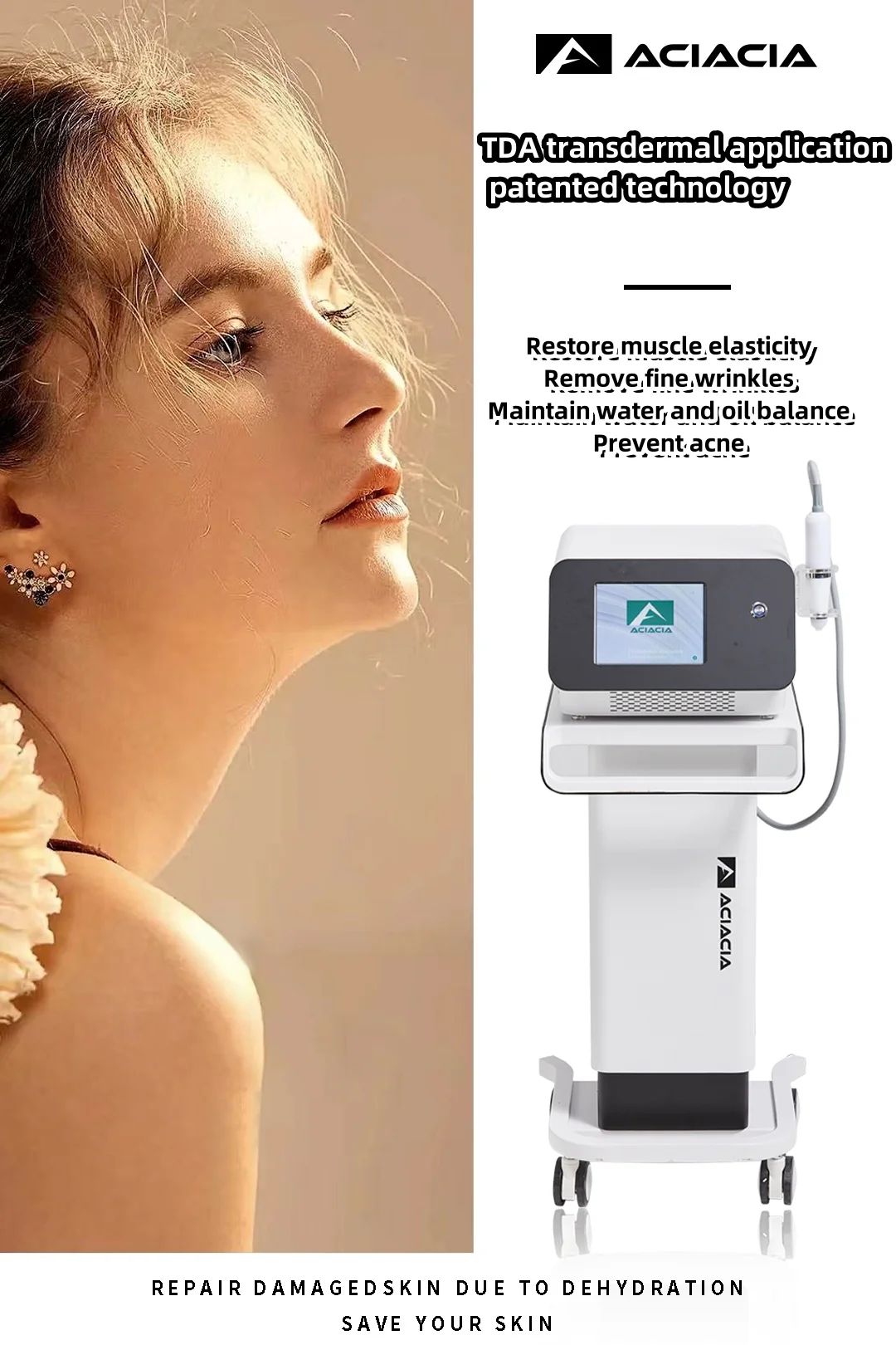 Moisturizing anti-aging  commercial  instrument ACIACIA Non-invasive  booster