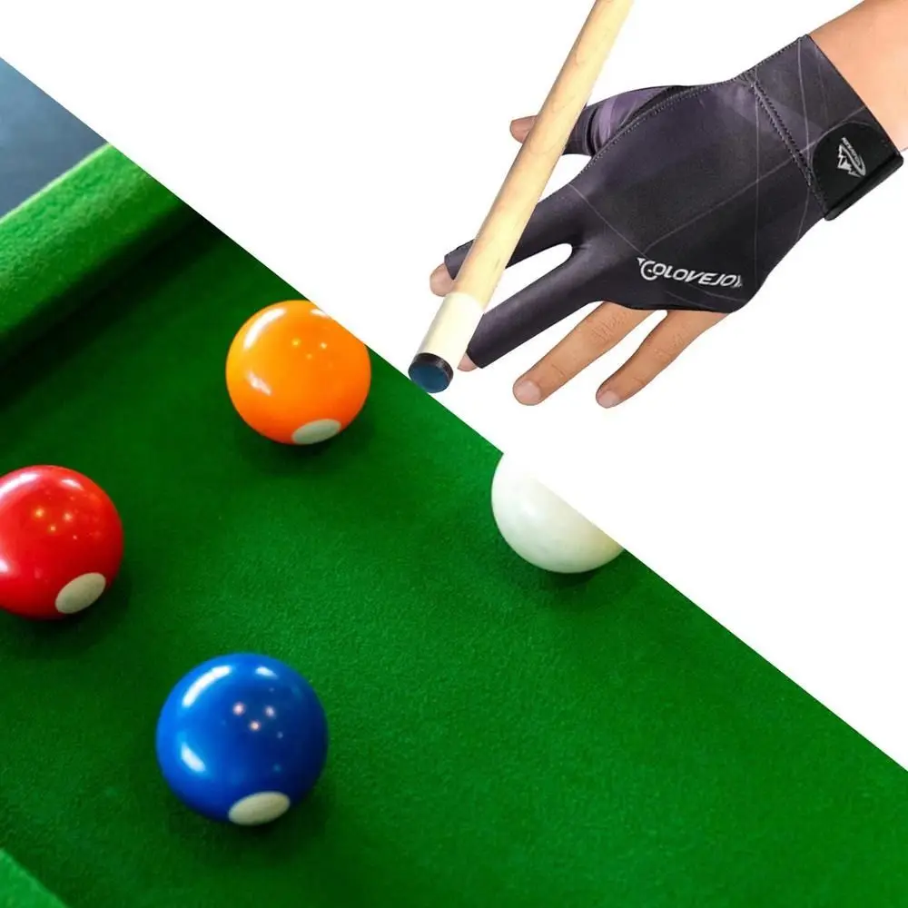 Breathable Anti Skid Elasticity Spandex Billiard Glove Three Fingers Left Hand Snooker Glove