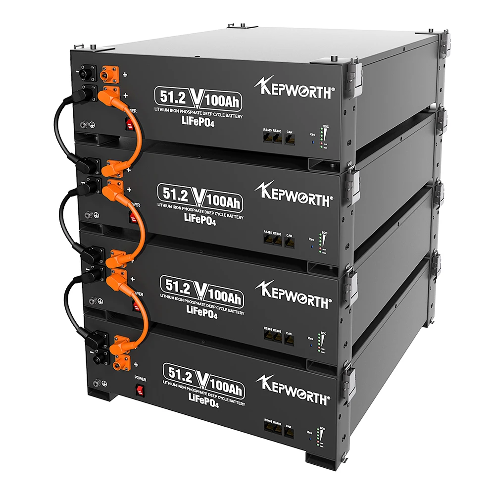 EU/US/UK Stock Kepworth Rack Mounted Lifepo4 Battery 48V 51.2v 100Ah 5KWH/10KWH/15KWH/20KWH Home Energy Storage Power Station