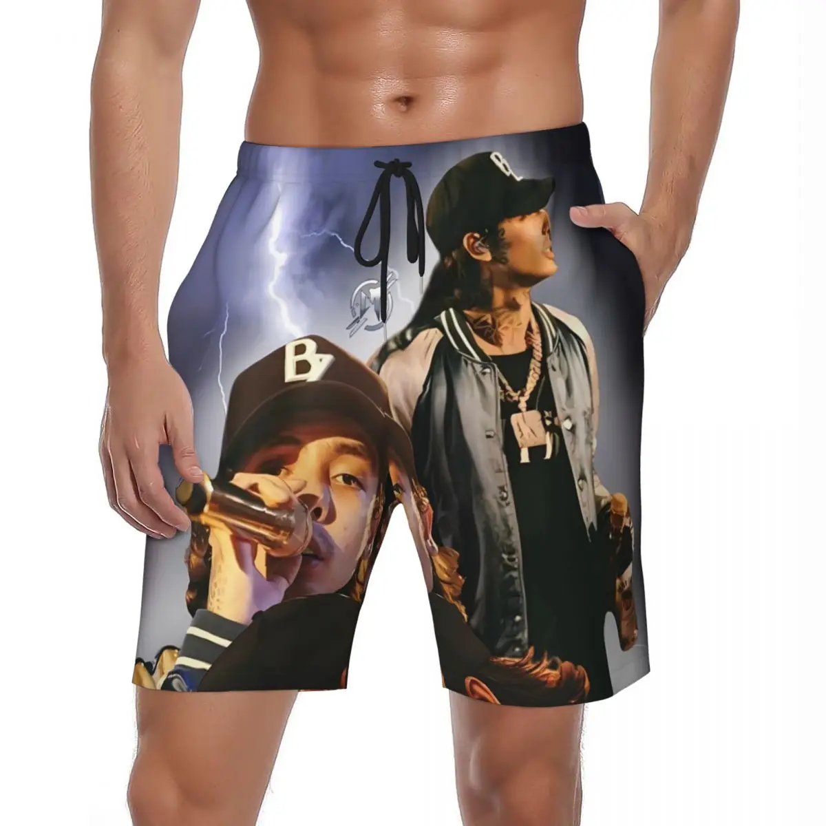 

Summer Gym Shorts Man N-Natanael Canos Mexican Rapper Running Surf Board Short Pants Casual Quick Dry Beach Trunks Large Size