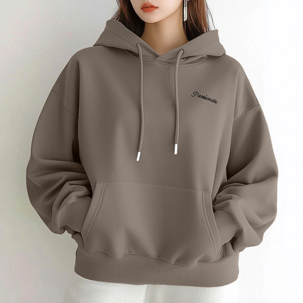 

Mia Muse Women's Sweatshirts Autumn Winter Fashion Simple Long Sleeve Pullover Hoodie Drawstring Loose Casual Sweatshirts