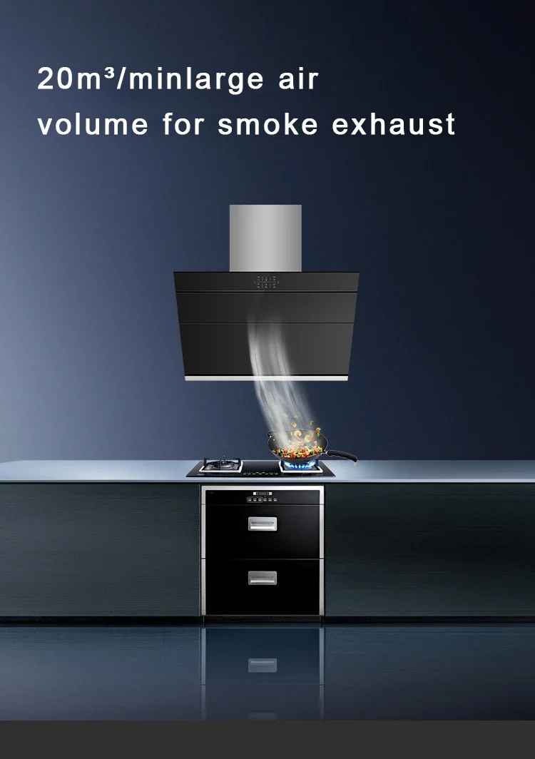 

New Side Suction Home Large Suction Kitchen Range Hood European Style Automatic Cleaning Range Hood 896*440*840mm