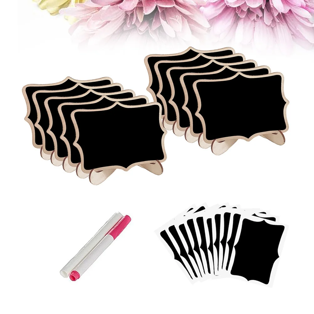 

1Set Blackboard Display Set Mini Wooden Chalkboards with Removable Stands for Wedding Party Table Signs Reusable Message Boards