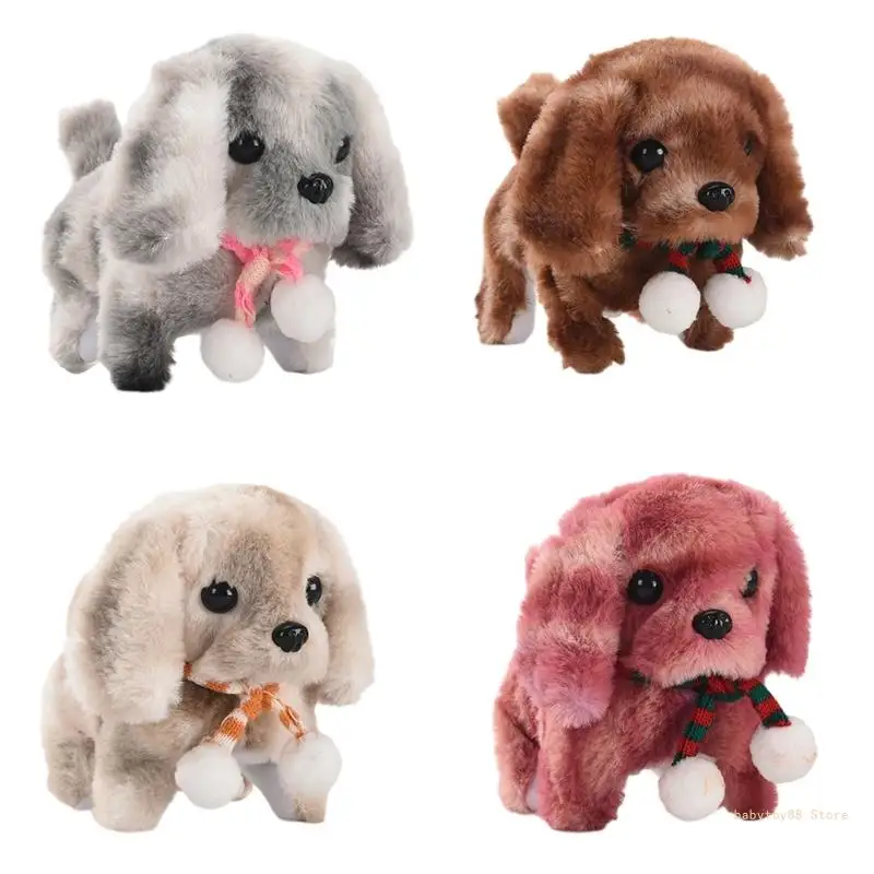 Y4UD Musical Electric Plush Dog Toy Barking Walking Soft Stuffed Animal Christmas Birthday Gifts for Kids Toddlers