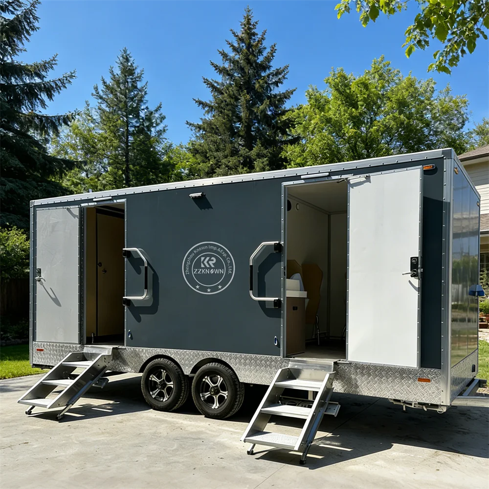 

Mobile Restroom Trailer Self-Contained Event Bathroom Toilet WC Trailer Outdoor Portable Restroom Trailer with Sink