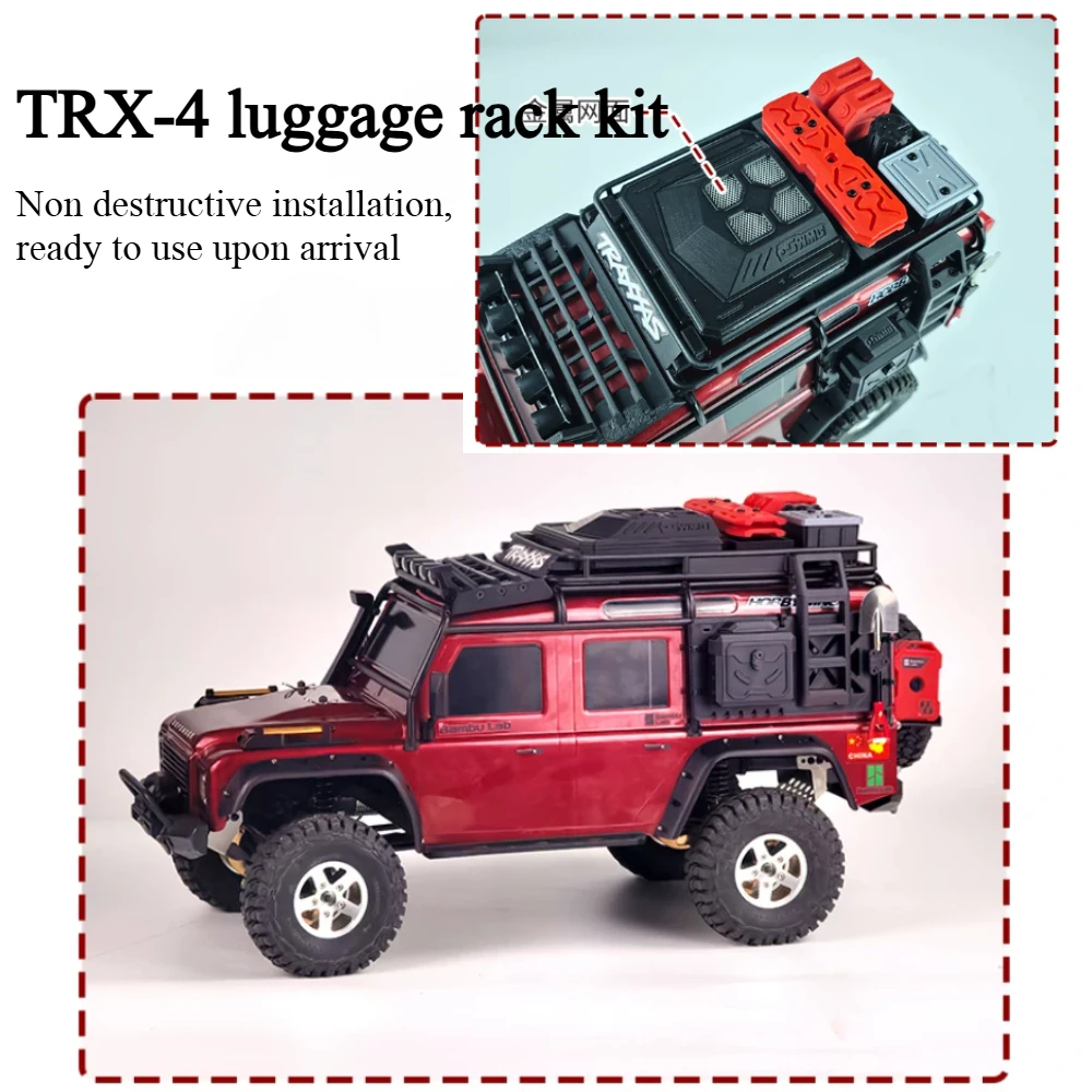 

RC Crawler Roof Rack Decor Kit For 1:10 TRX4 Land Rover Defender Non-destructive Installation RC Vehicle Decoration Accessories