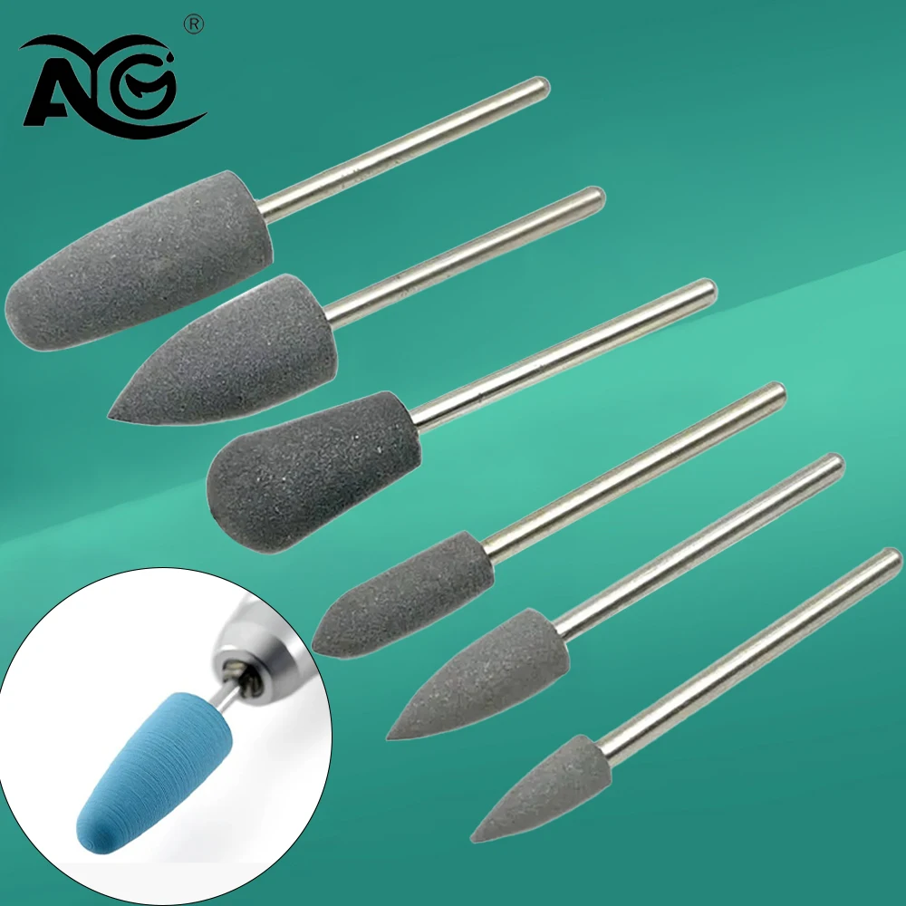 

AG 5Pcs Dental Bits Rubber Silicon Nail Drill Milling Cutter for Manicure Bit Flexible Polisher Machine Electric Nail File Art