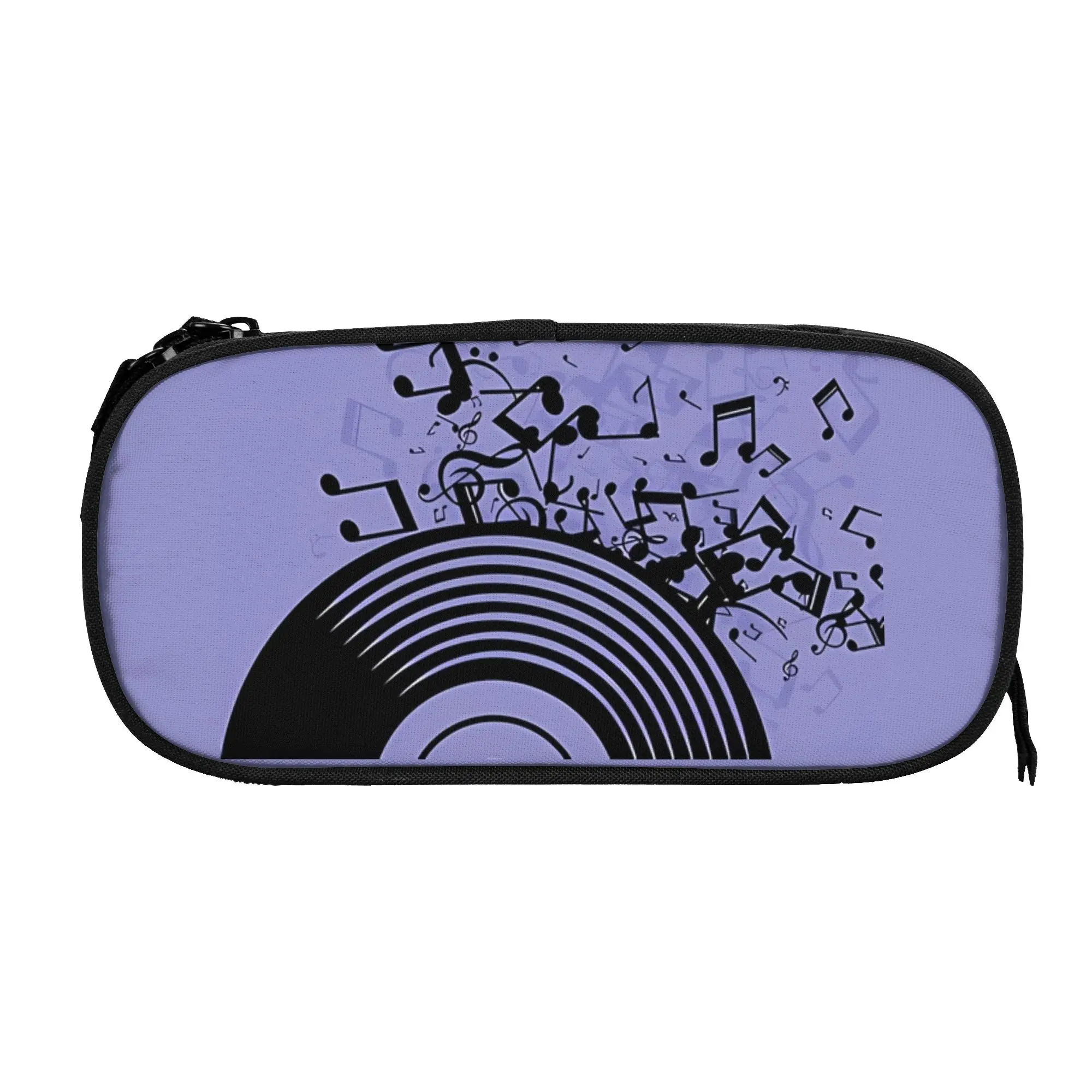 

1 piece Lightweight Purple Minimalistic Vinyl Pencil Case Boys Pen Bag Music Notes School Stationery Bag