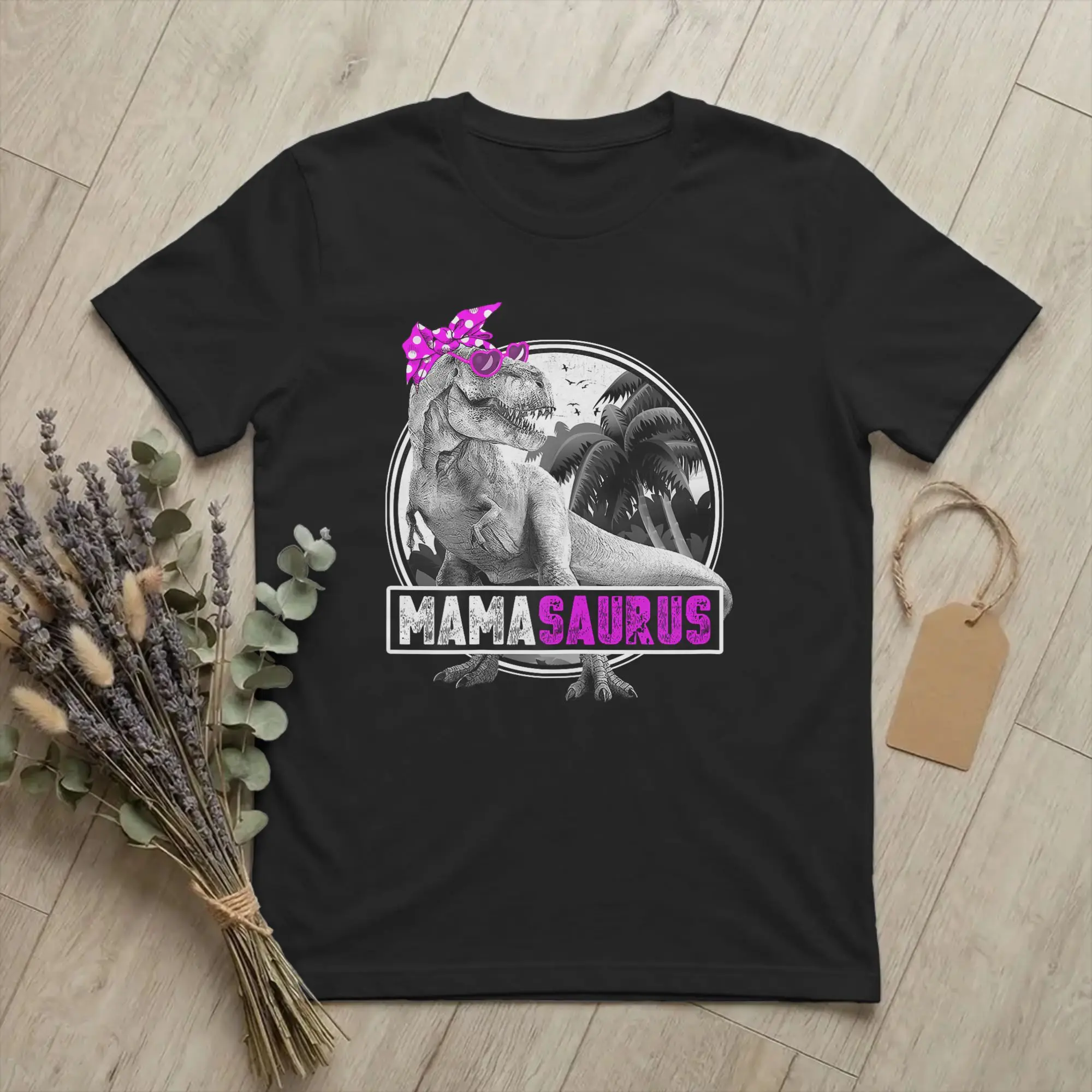Cool Mamasaurus T Rex Dinosaur Funny T-Shirts Men Round Collar Cotton T Shirts Best Gift for Mum Short Sleeve Tee Printing Tops