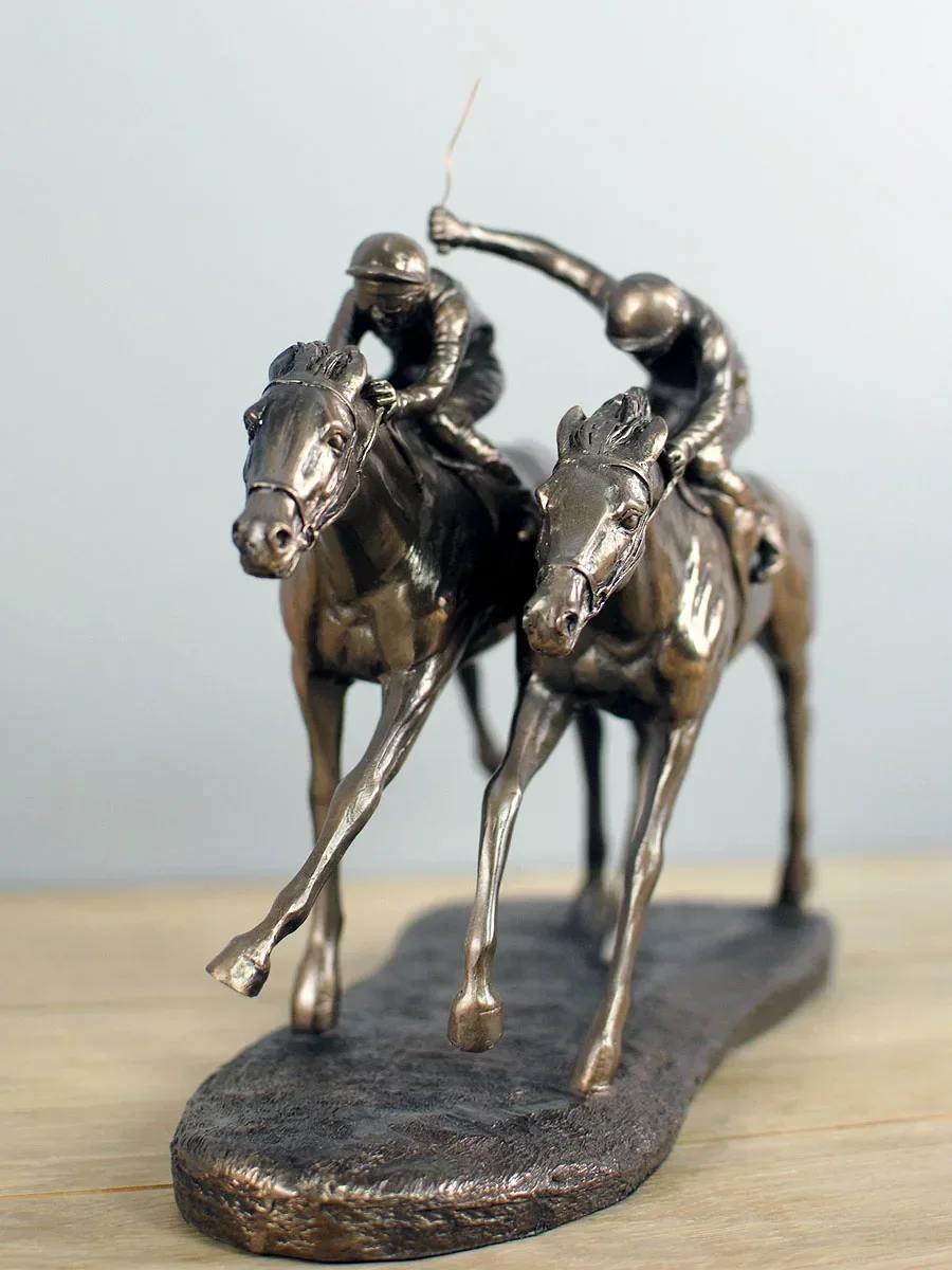 

Resin imitation copper horse racing, equestrian sculpture ornaments, commercial and business gift-giving handicrafts