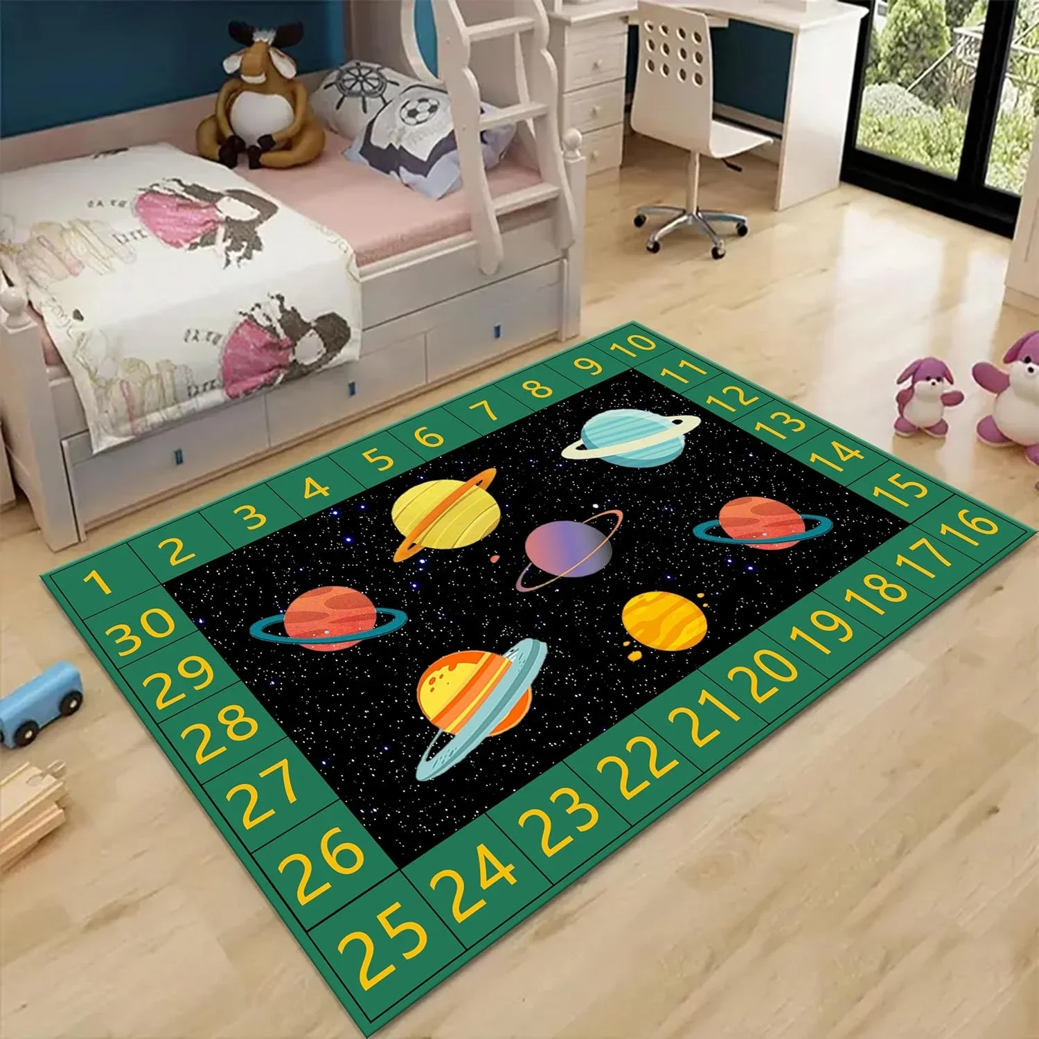 Kids Area Rug ABC Learning Rug Crawling Mat Non Slip Children's Room Carpet for Classrooms School Nursery Children's BedrooM