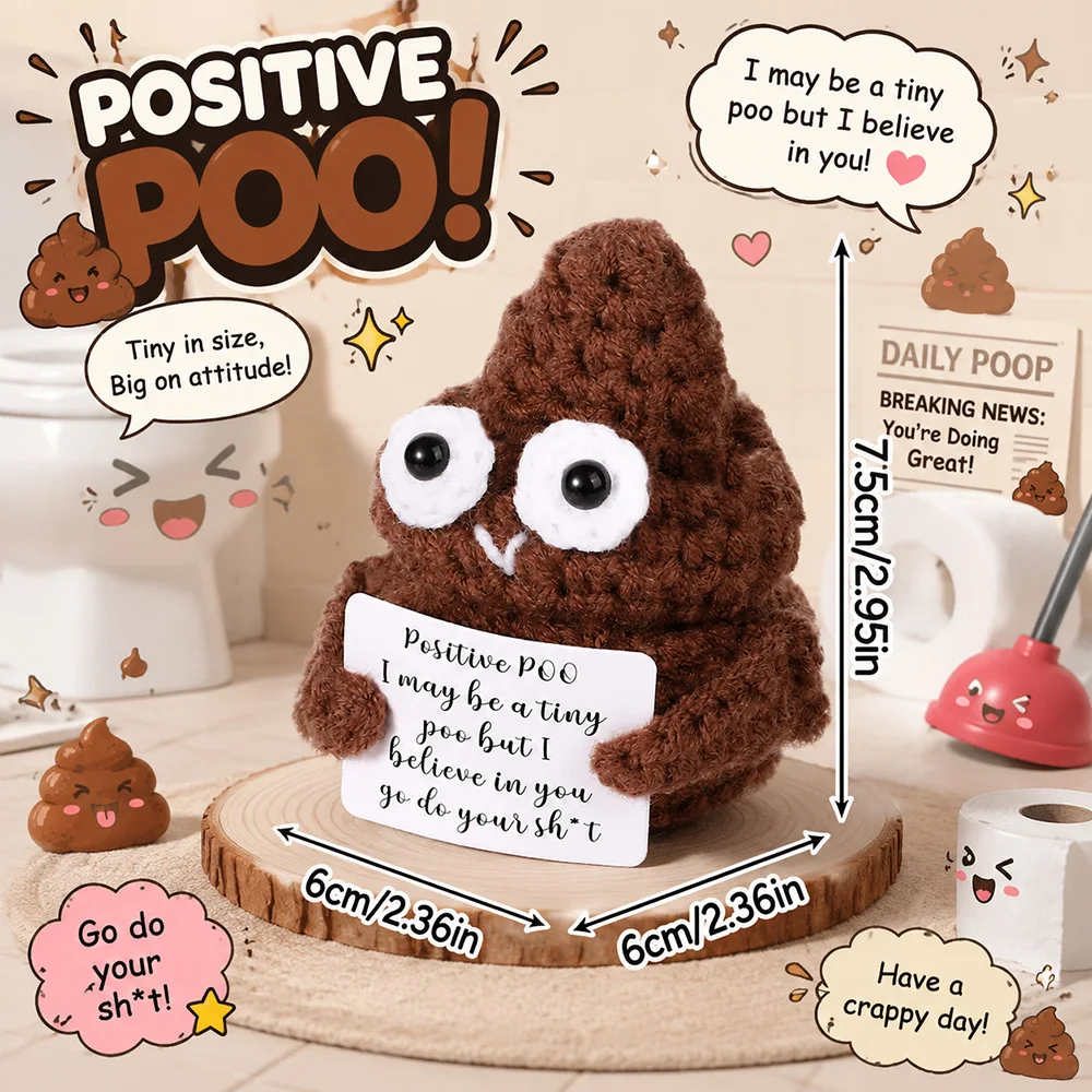 Positive Energie häkeln Puppe Taschenumarmung handgemachte gestrickte Plüsch Kartoffel Pflanze Avocado Biene Schildkröte Ente lustige emotionale Unterstützung Geschenk