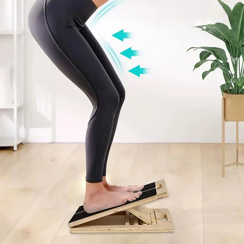 Slant Board Adjustable Professional Wooden Stretching Board Portable Non-slip Calf Stretch Wedge Exercise Equipment Squat Board