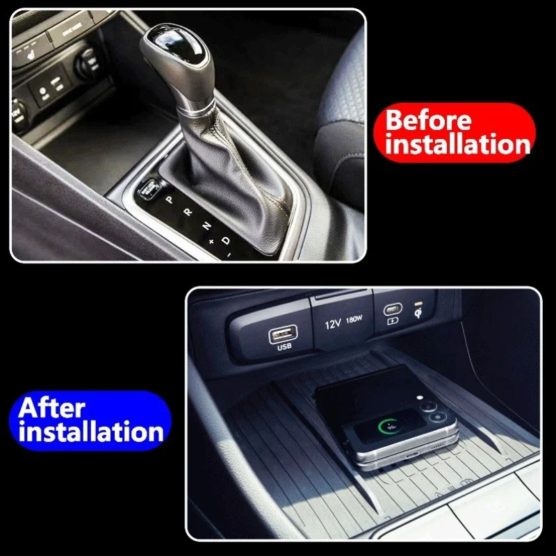 For Hyundai Accent Verna 2022-2023 Car Wireless Charger Mobile Phone Holder Intelligent System Center Console Fast Charging Pad detail image 3