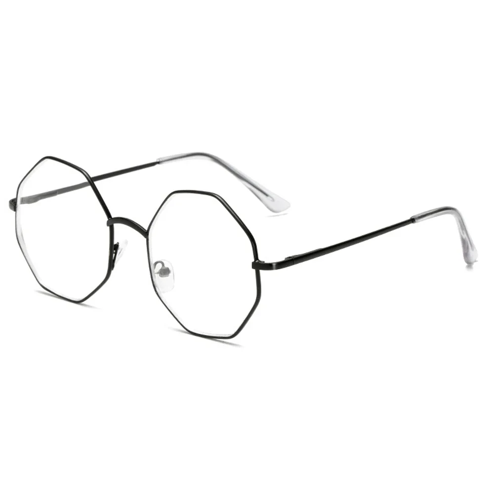 Metal Frame Eyeglasses Retro Octagonal Polygonal Classic Plain Spectacles Computer Eye Production Eyeglasses protection