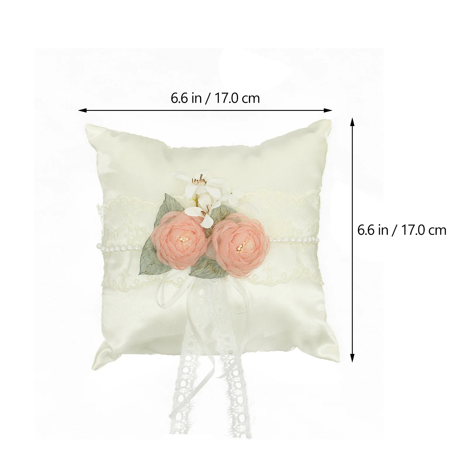 

Flower Ring Pillow Wedding Supply Exquisite Design Fine Cloth Material Gentle Touch Storage Female Gift