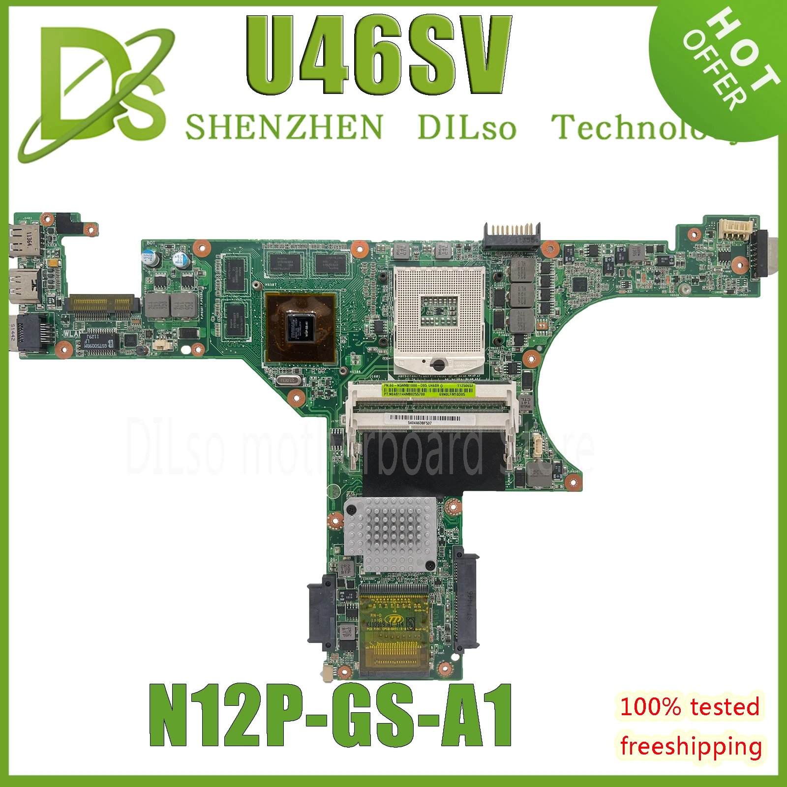 

KEFU U46SV MAINboard For ASUS U46S Laptop Motherboard With GT540M OK 100% Test