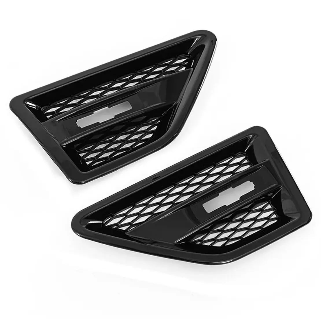 1 Pair Side Fender Air Vent Grill Cover Trim Fit for Land Rover Freelander 2 LR2 2006-2012 2013 2014 2015 2016 Gloss Black ABS