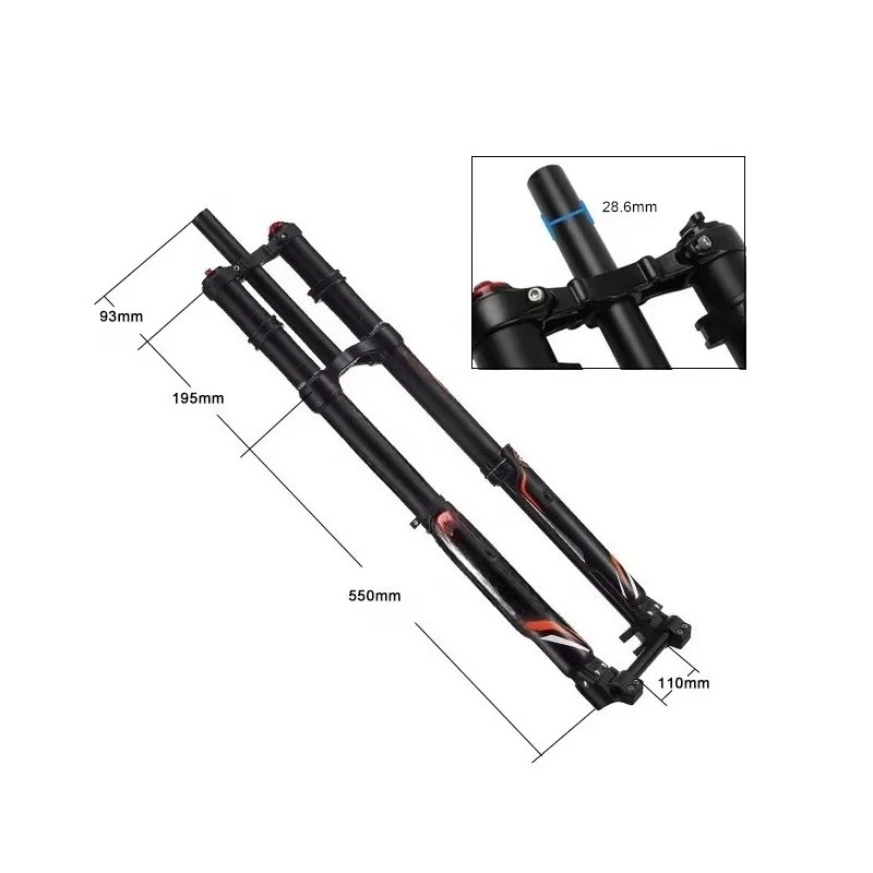 Air Suspension Fork For 24/26/27 Inch E-bike  Downhill Mountain Bicycle Replacement Parts