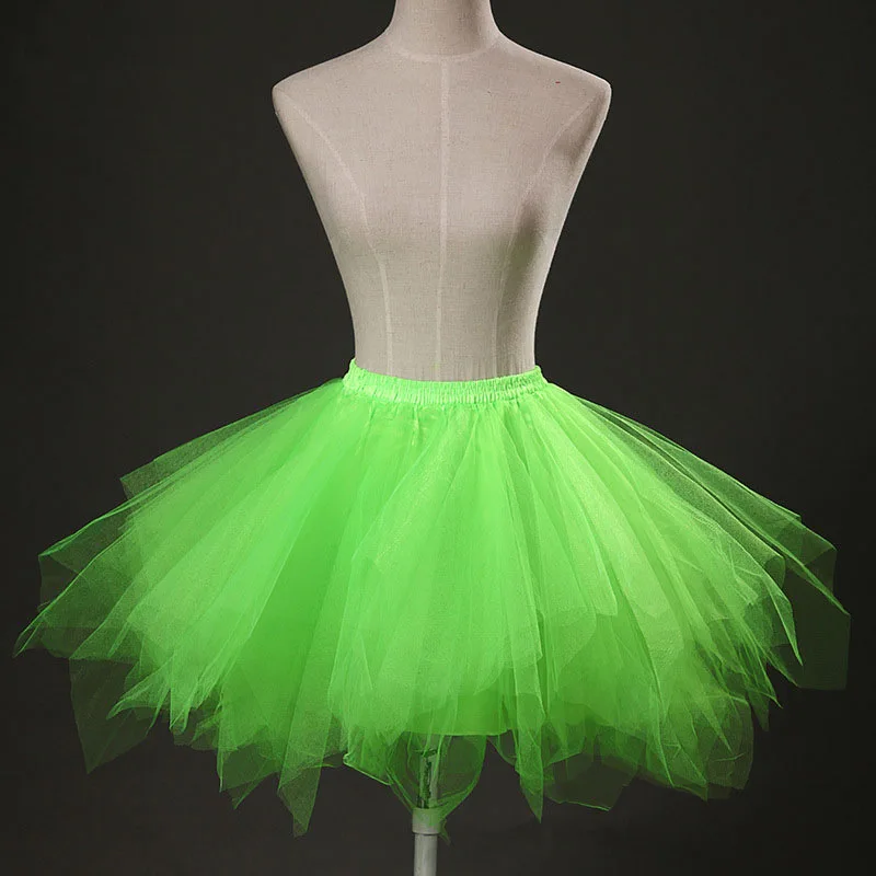 Sottoveste corta elastica da donna Gonne in tulle Strati Estate Gonna tutu da ballo per adulti Sottogonna Gonna fantasia rockabilly Balletto