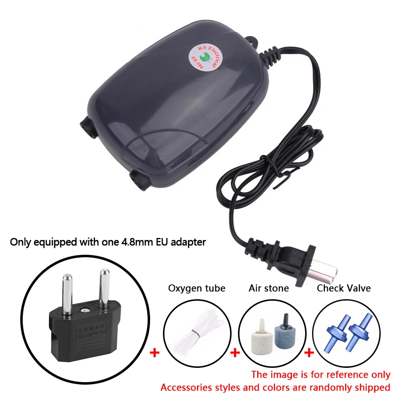 1PC Aquarium Air Pump Fish Tank Mini Compressor Single Double Outlet with Check Valve Tube Aquatic Accessories 220V 3W 5W