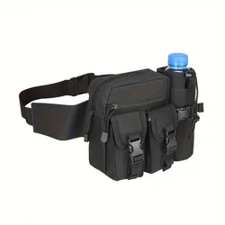 Men's/women's Outdoor Multi-function Sports Fanny Pack Oxford Cloth Naughty Tactical Kettle Fanny Pack Waterproof Casual Hip Bag