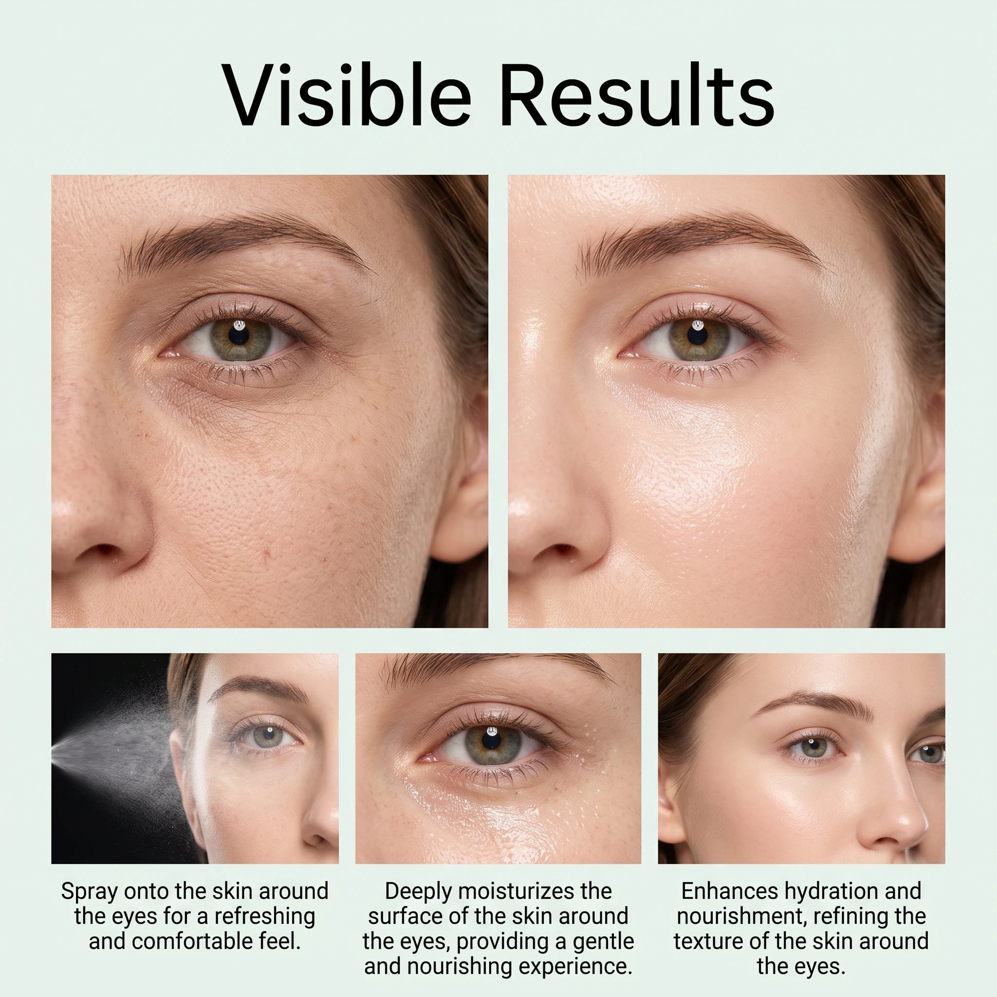 Lutein Eye Spray Plants-Based Formula Relieve Eye Dryness Nourish Eyes Skin Area Refreshing Fine Mist Design For Daily Eye Care