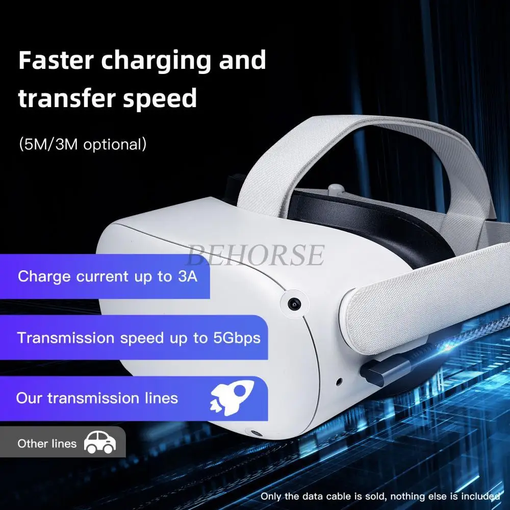 VR كابل ربط 5 متر/6 متر/7 متر كابل شحن خط USB 3.0 نقل كابل بيكو 3 نوع-C محول ل كوة كويست 3/2 VR الملحقات #5