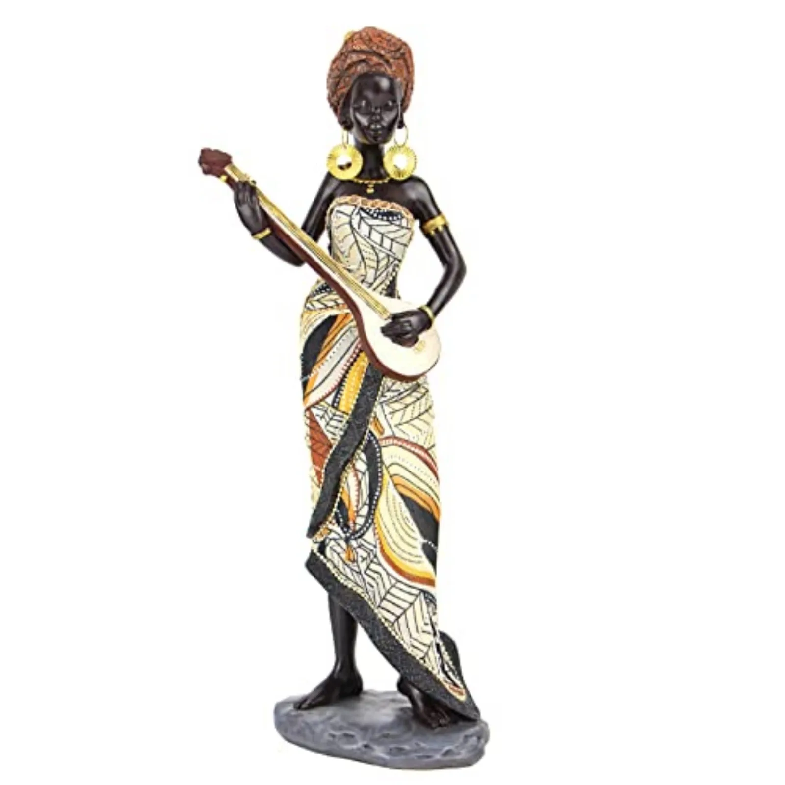 

Modern Art Figure Resin African Drum Musician Statue for Home Decor, High-Quality Synthetic Resin Handmade Figurine