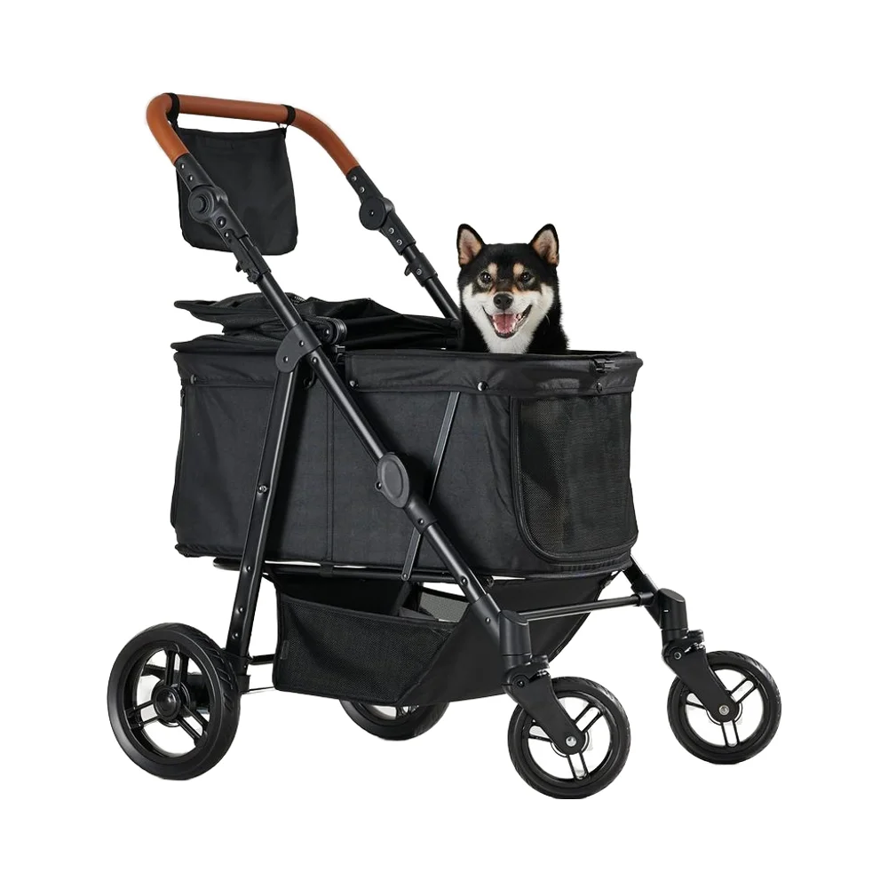 

Pet Stroller All-Terrain Adjustable Handle Dog Stroller Medium Large Waterproof Oxford Fiber Canopy Sun Shades Pet Travel