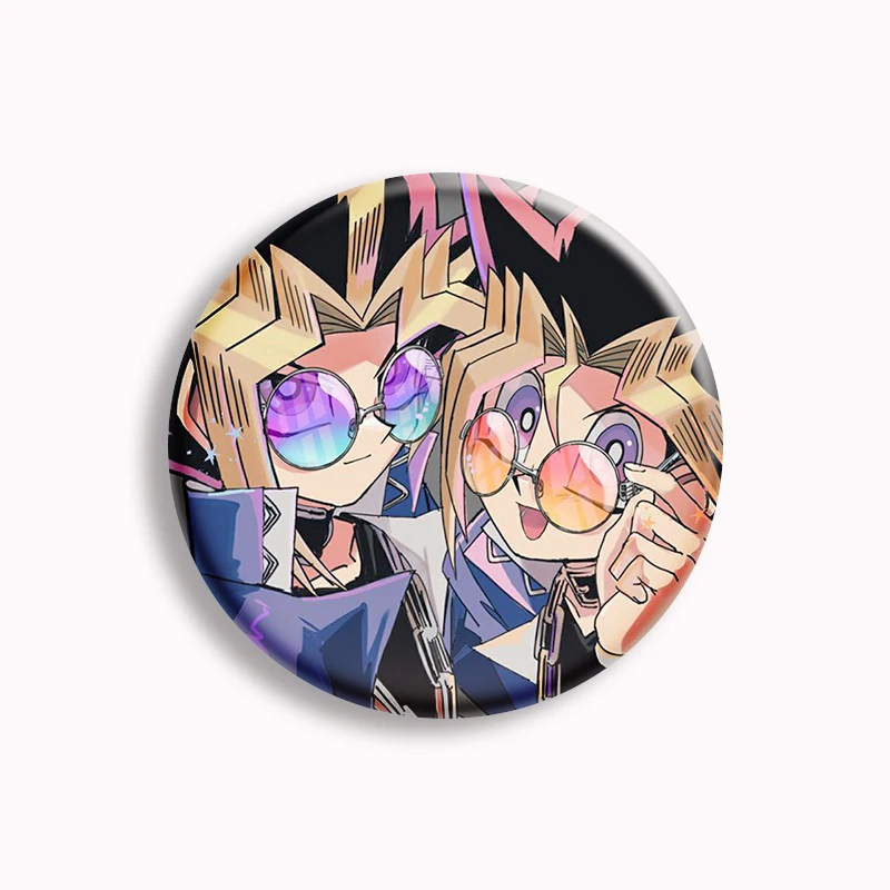 Yu-Gi-Oh Anime Character Soft Button Pin Yami x Yugi Cartoon Brooch Badge Bag Decor Jewelry Fans Collect Kids Gifts