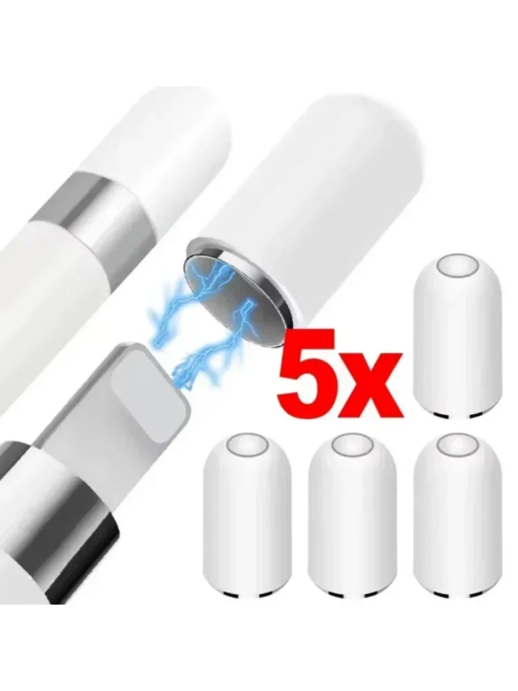5/1 pièces capuchons de crayon magnétiques pour Apple Pencil 1 stylet protecteur couverture remplacement aimant tablette stylo capuchon pour Apple crayon stylo capuchon