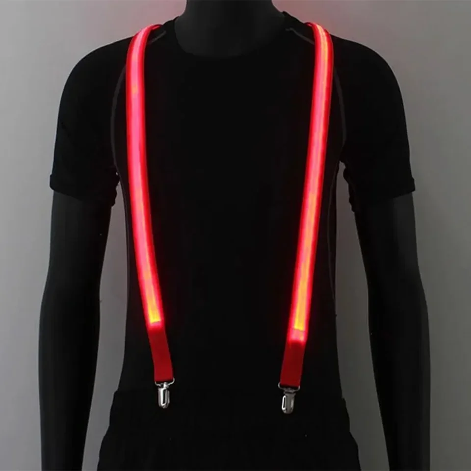 LED Light Up Suspenders with Bow Tie for Men