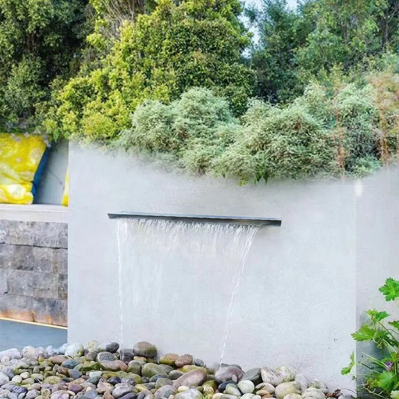 custom.304 Stainless Steel Waterfall Outlet Fish Pond Curtain Landscape Wall Landscape Sink Courtyard Outdoor