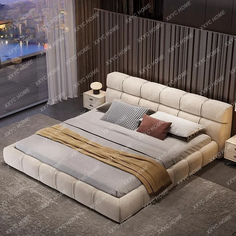 Y Modern simple master bedroom leave-in skin-friendly fabric bed