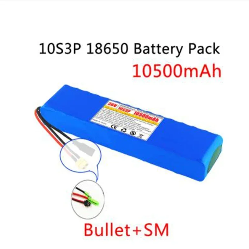 2024 36V 10.5Ah Battery Ebike Battery Pack 18650 Li-ion Batteries 10S3P 350W 500W for High Power Scooter Motorcycle Scooter DIY