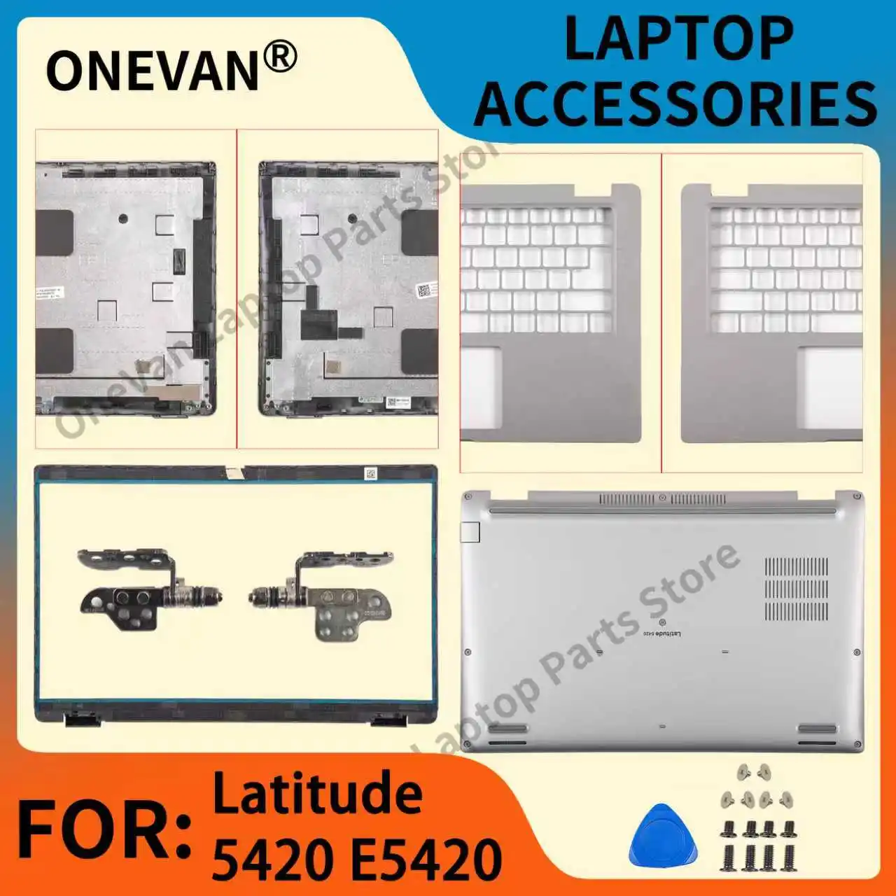 

Новый чехол для ноутбука Latitude 5420 E5420, детали, чехол, 14-дюймовый ЖК-дисплей, задняя передняя панель, упор для рук, нижняя часть корпуса, серебряные петли